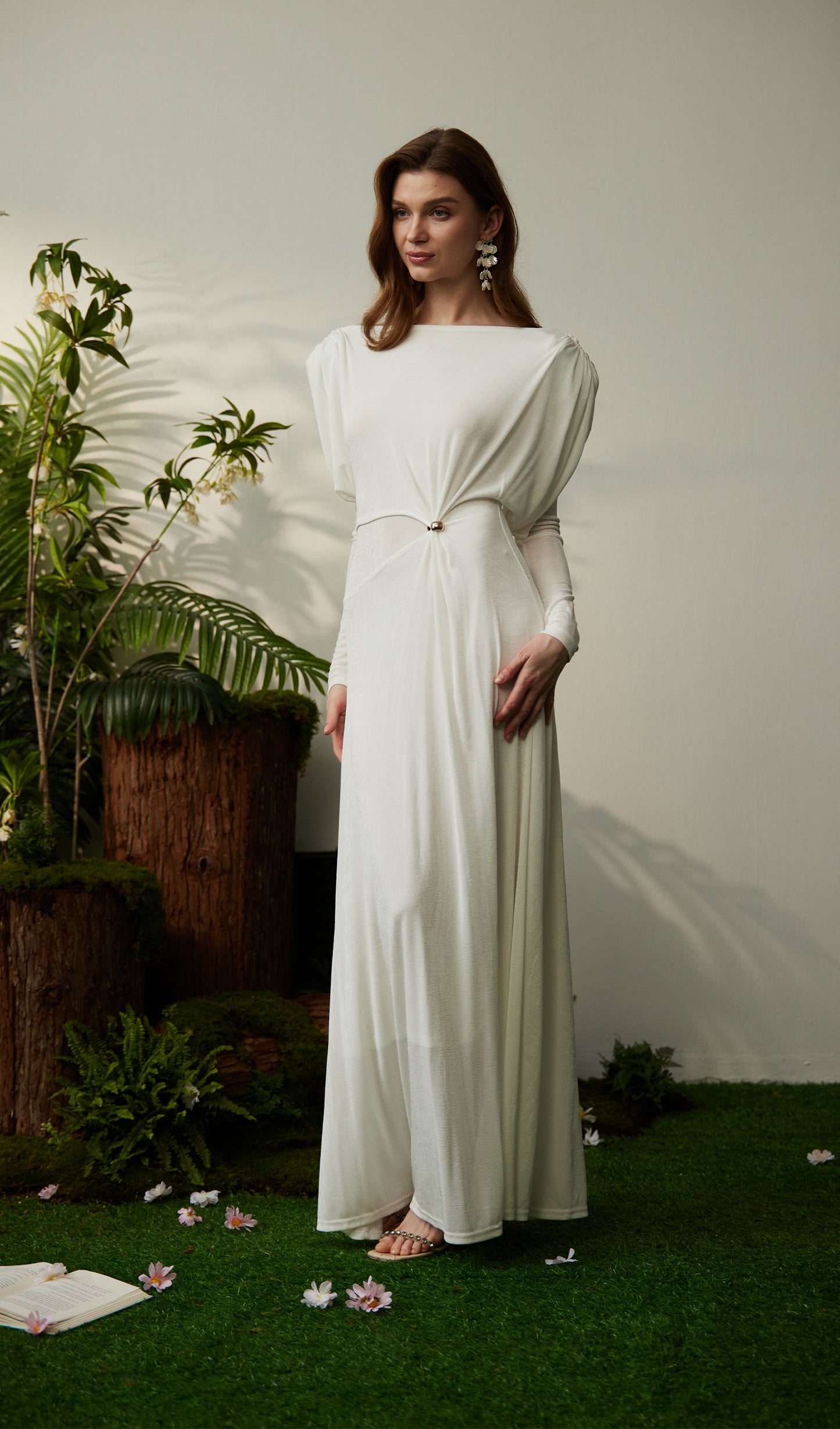 Metallic Decor Maxi Dress