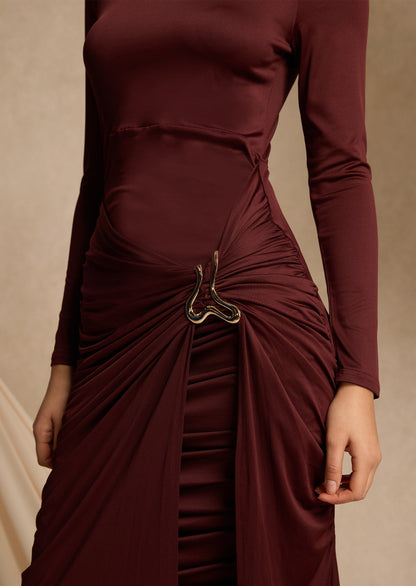 Layali Rose Draping Maxi Dress