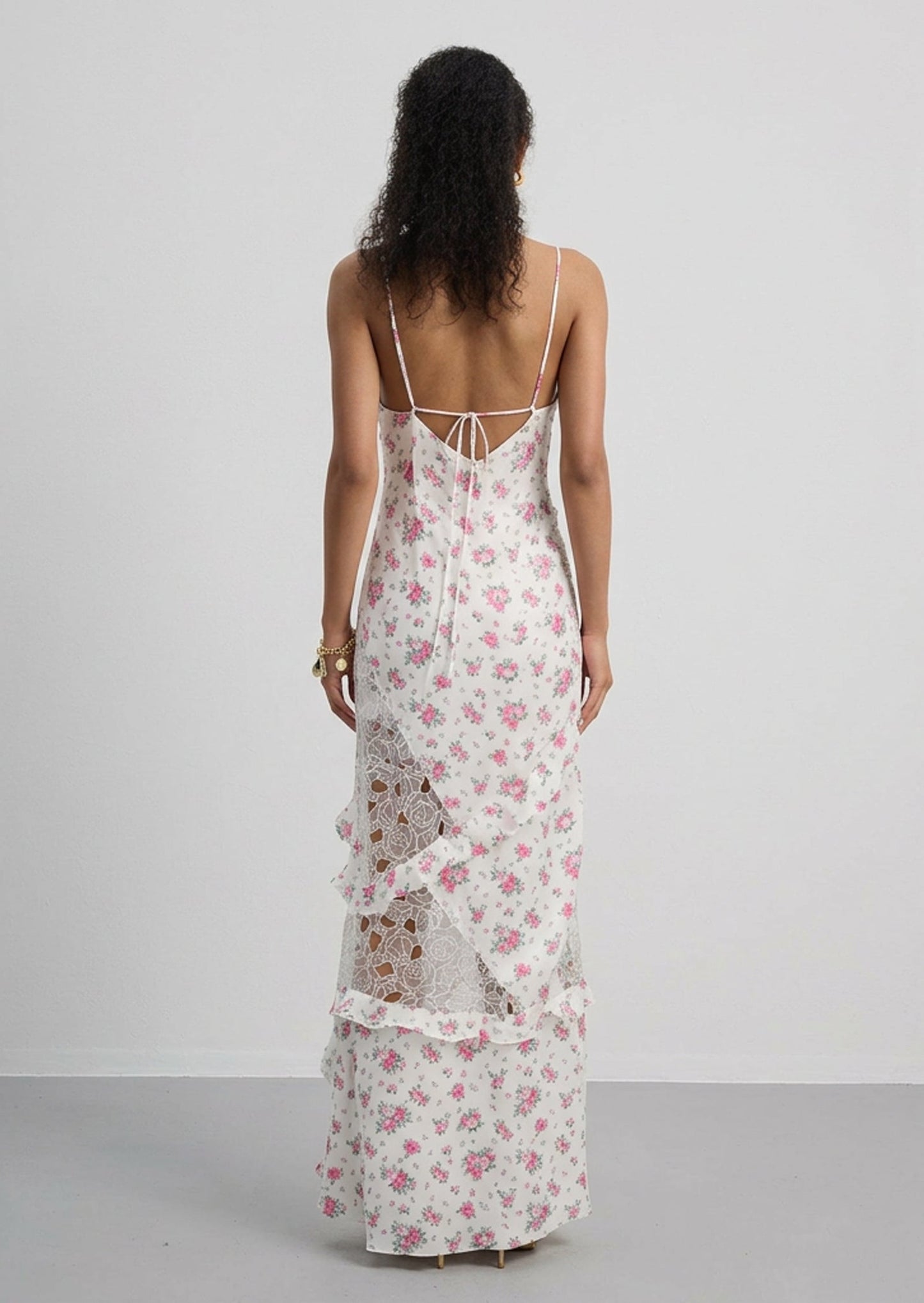 Josalyn Floral Hollow Out Maxi Dress