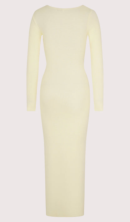 Draped Twist Knit Maxi Dress