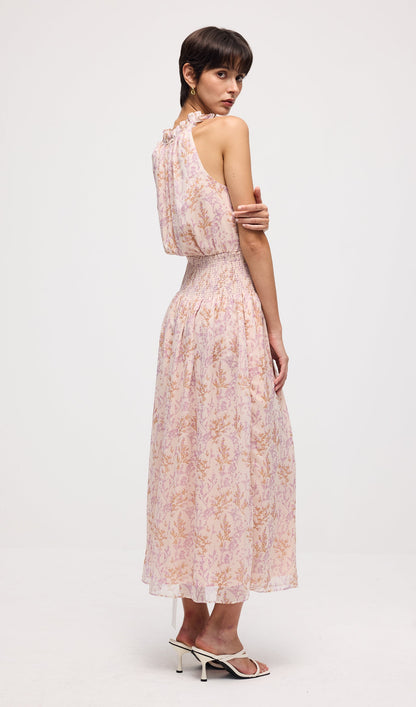 Floral Print Sleeveless Midi Dress