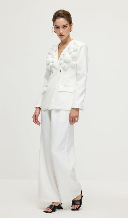 Slim Fit Blazer & Trousers Two-Piece Set In White