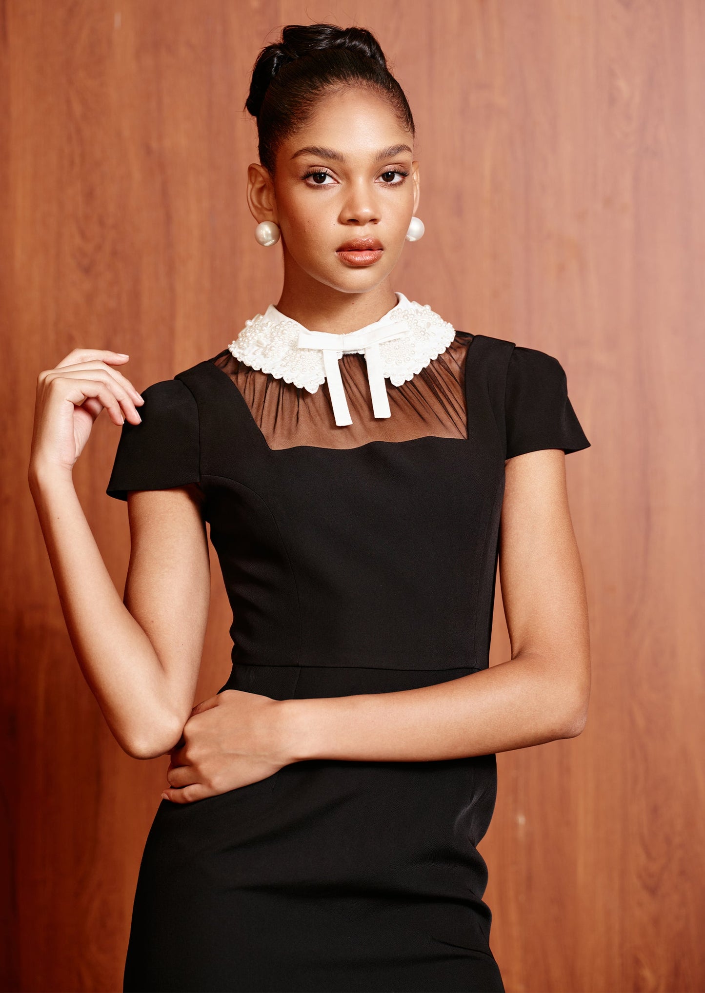 Hanh Crepe Midi Dress In Black