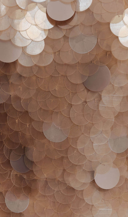 Hand Embellished Maxi Dress In Gold