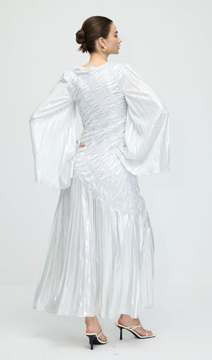 Metallic Long Sleeve Maxi Dress