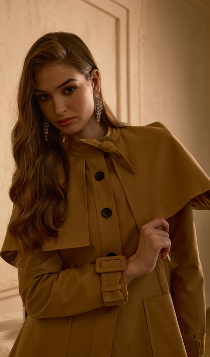 Cape Style Slim Waist Jacket