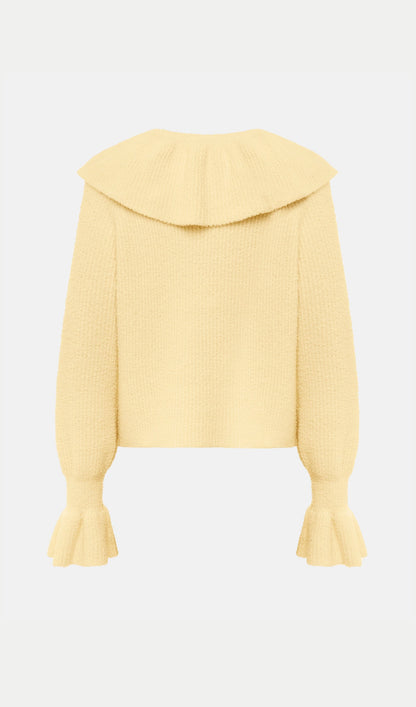 Sweater With Flounces In Yellow