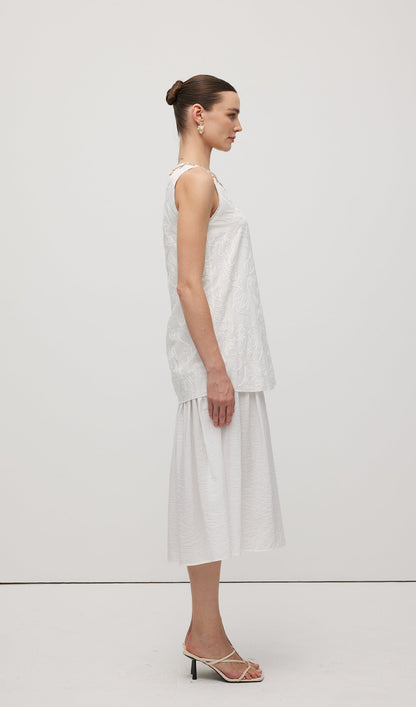Round Neck With Shell Midi Dress
