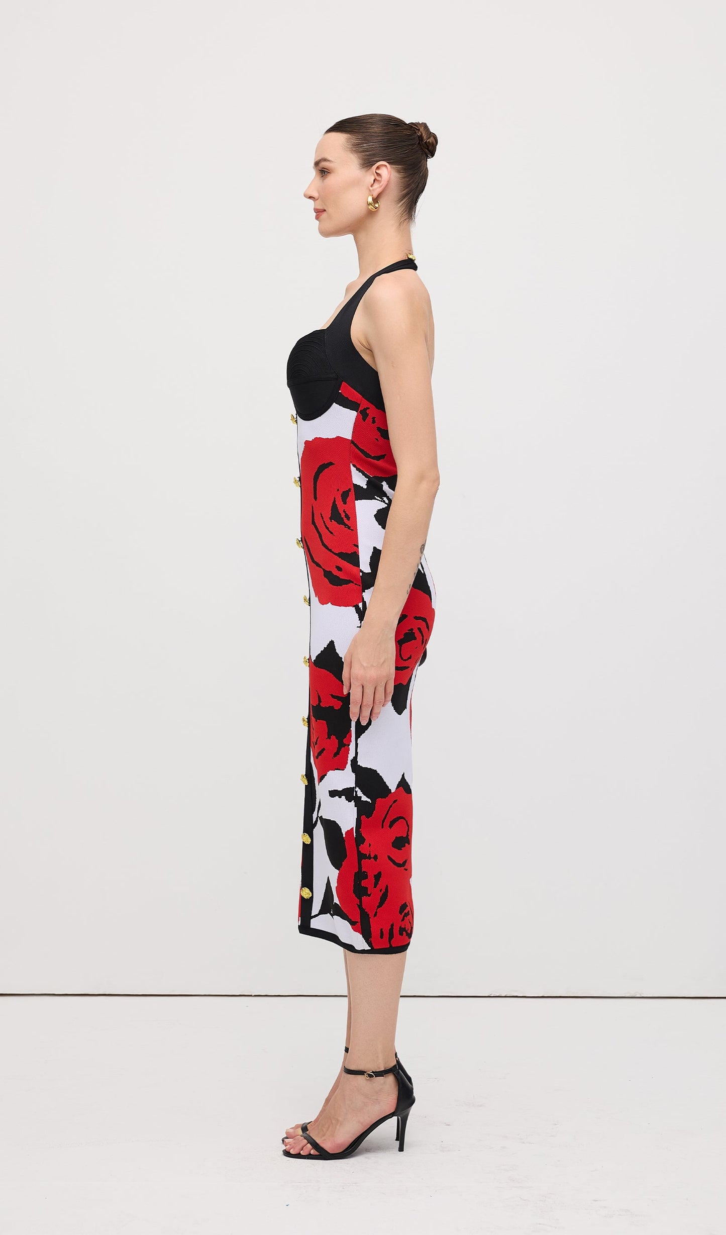 Floral Jacquard Knit Midi Dress