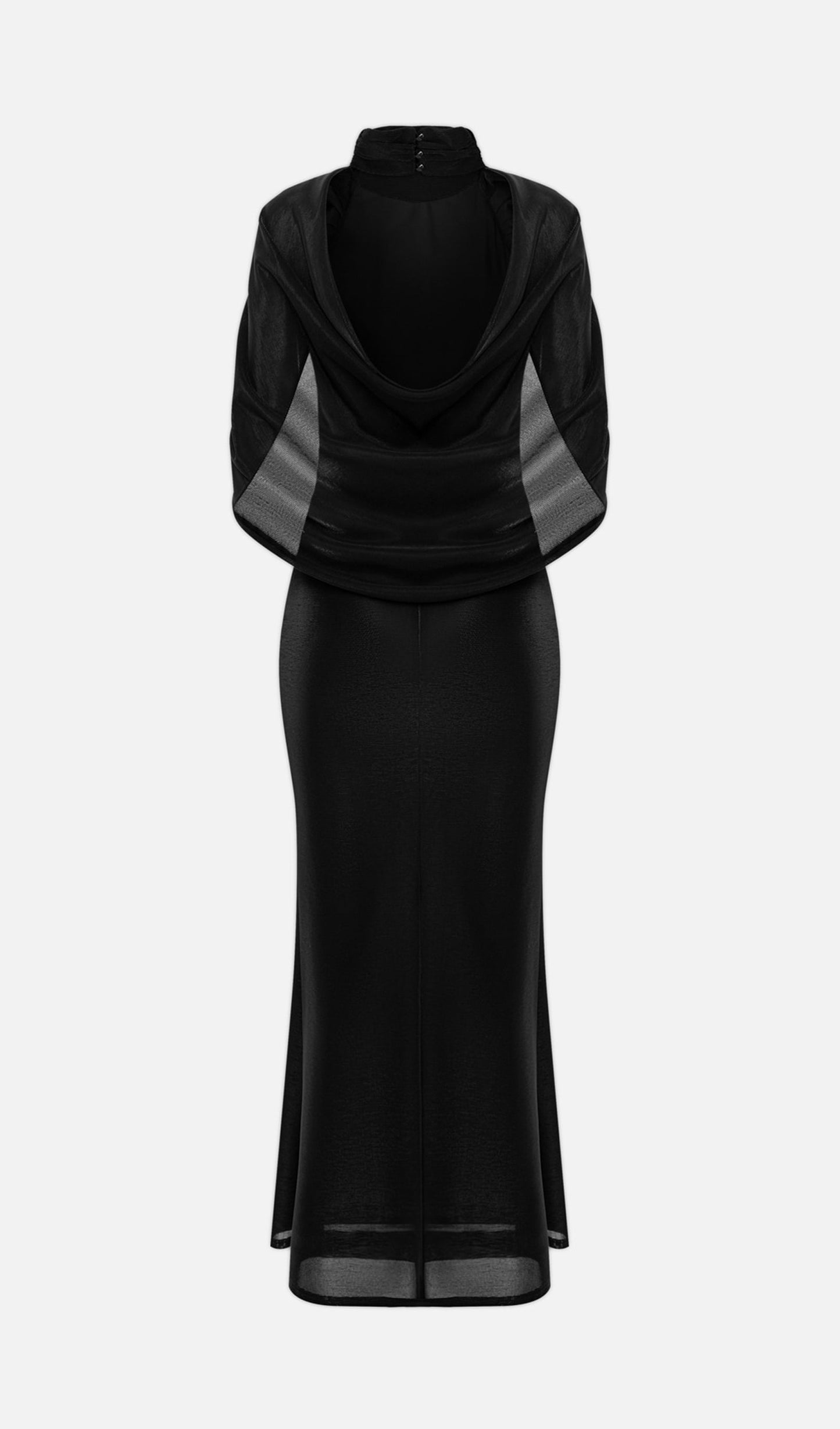Layali Rose Shiny Maxi Dress With Draped Back
