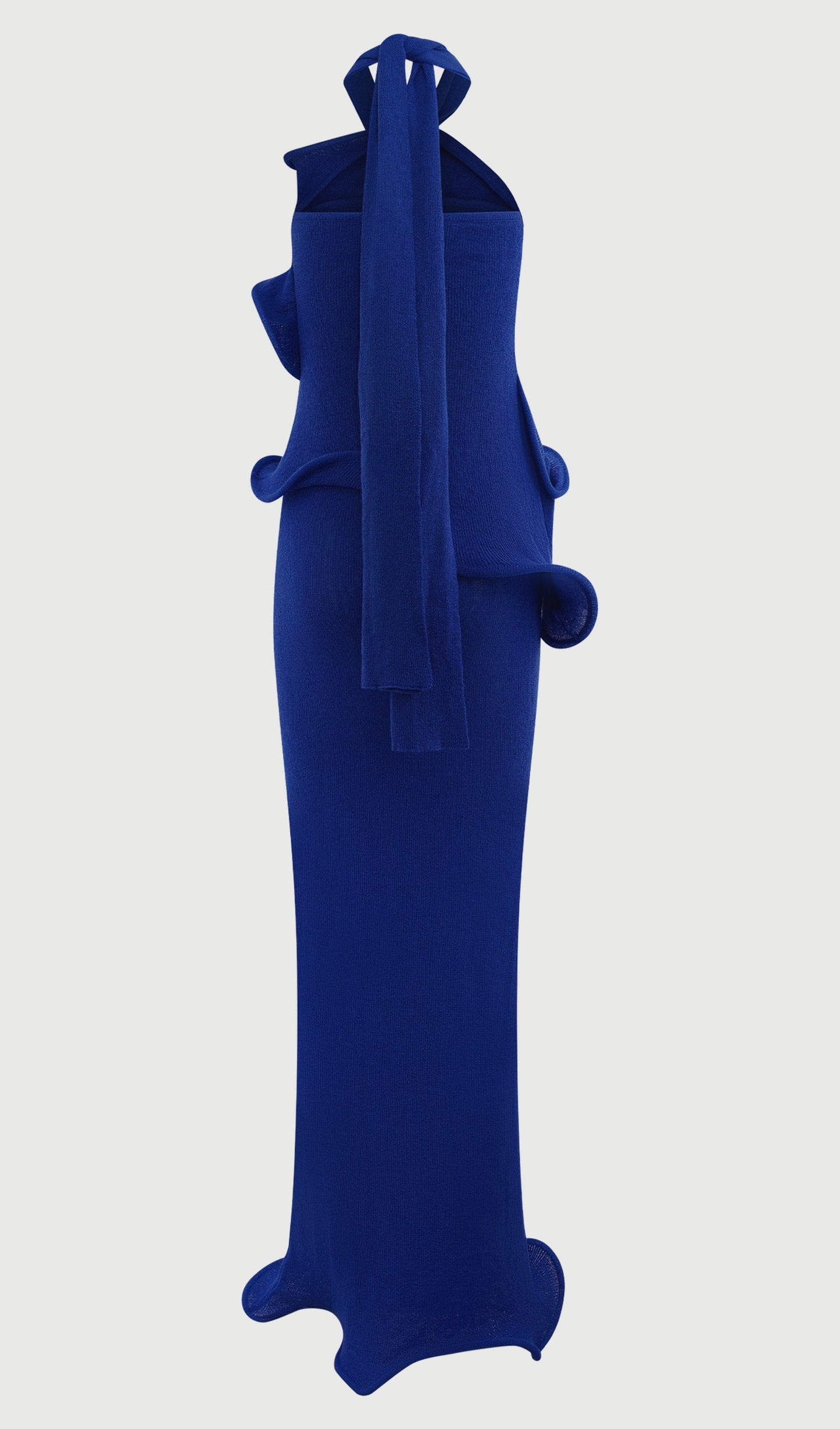 Halter Knit Maxi Dress In Cobalt