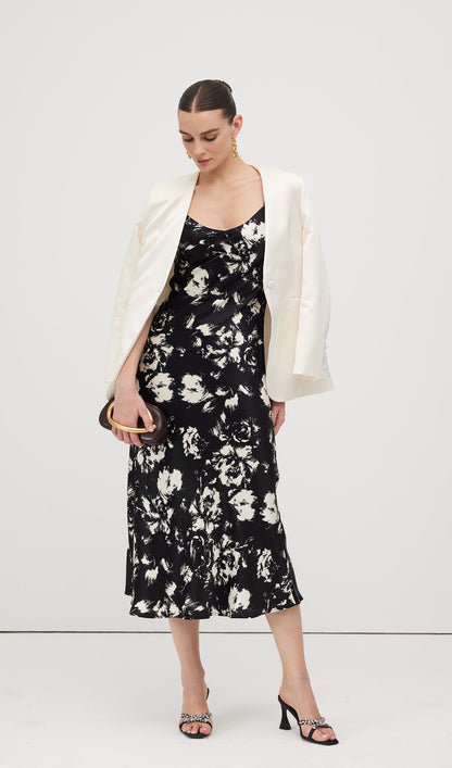 Floral Printed Slip Midi Dress
