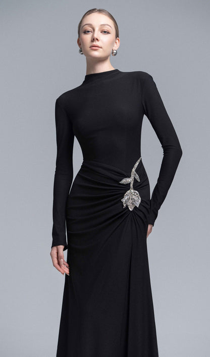 Bodice Mermaid Maxi Dress In Black