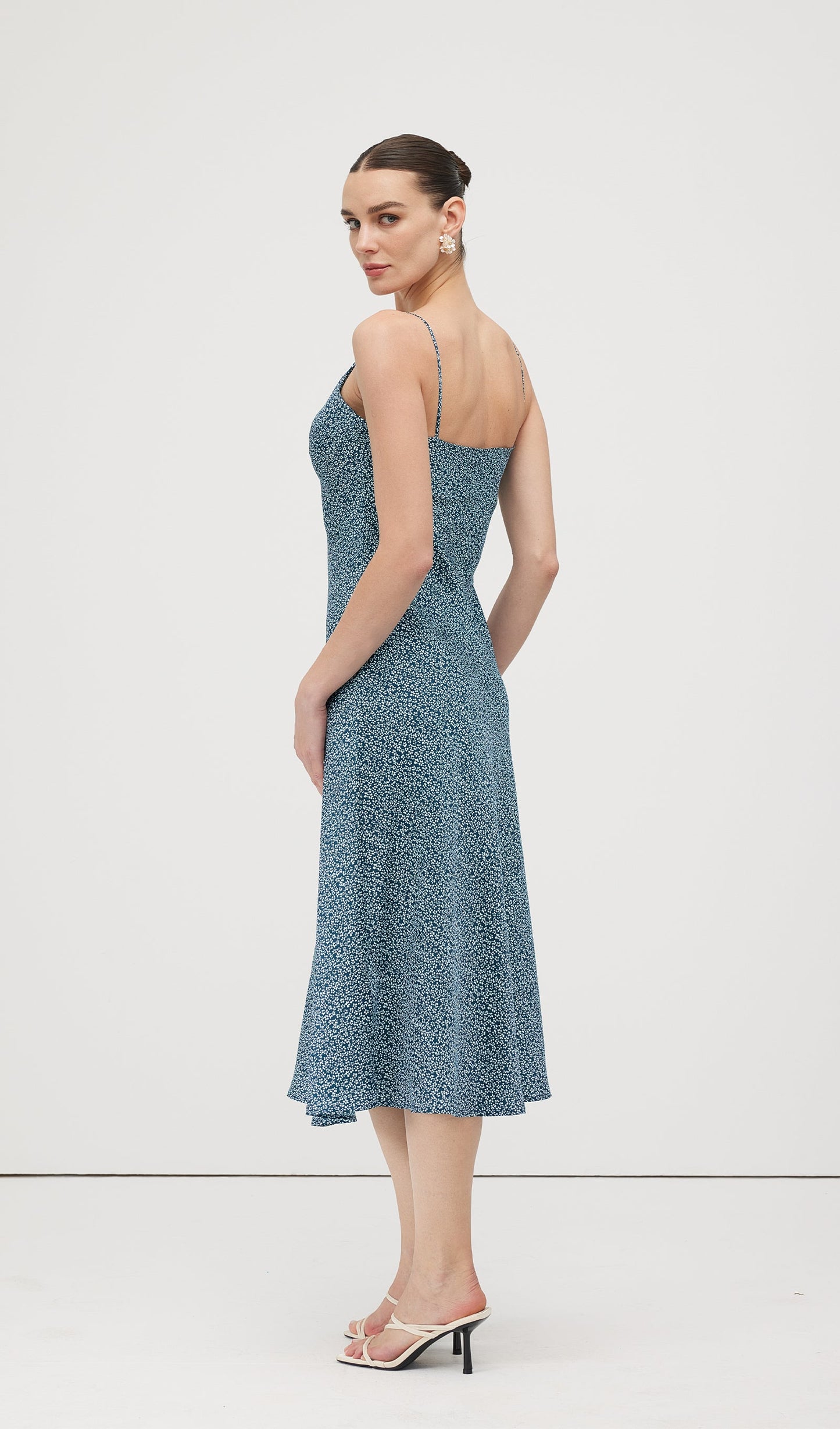 Polka Dot Print Midi Dress