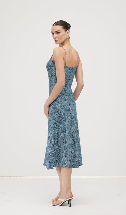 Polka Dot Print Midi Dress