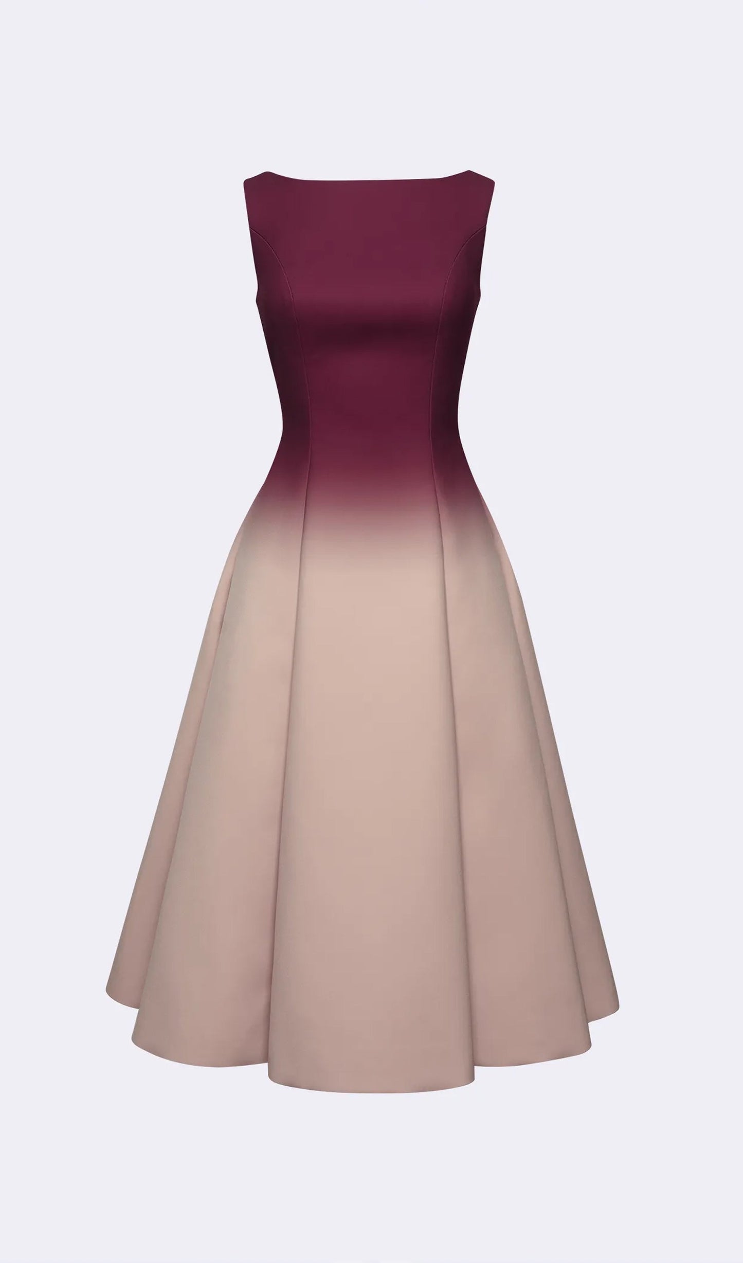 A Line Ombre Wine Midi Dress