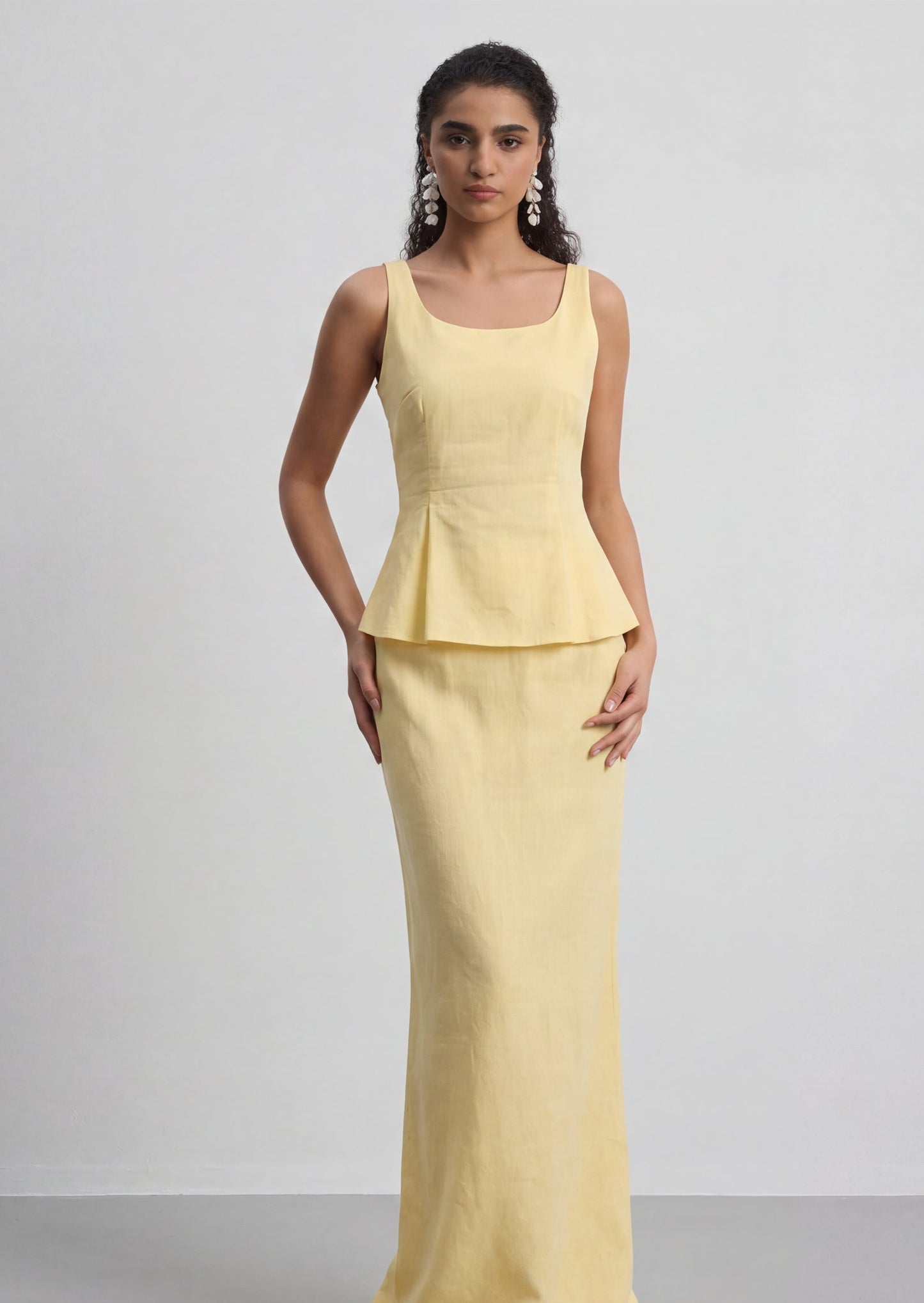 Alexis Linen Two Piece Set In Yellow