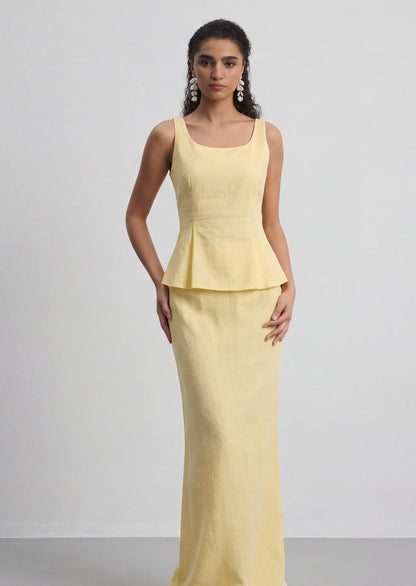 Alexis Linen Two Piece Set In Yellow