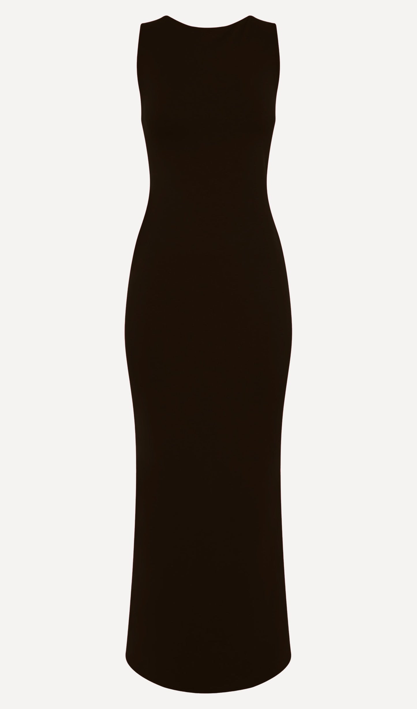 Asymmetrical Scuba Jersey Maxi Dress Black