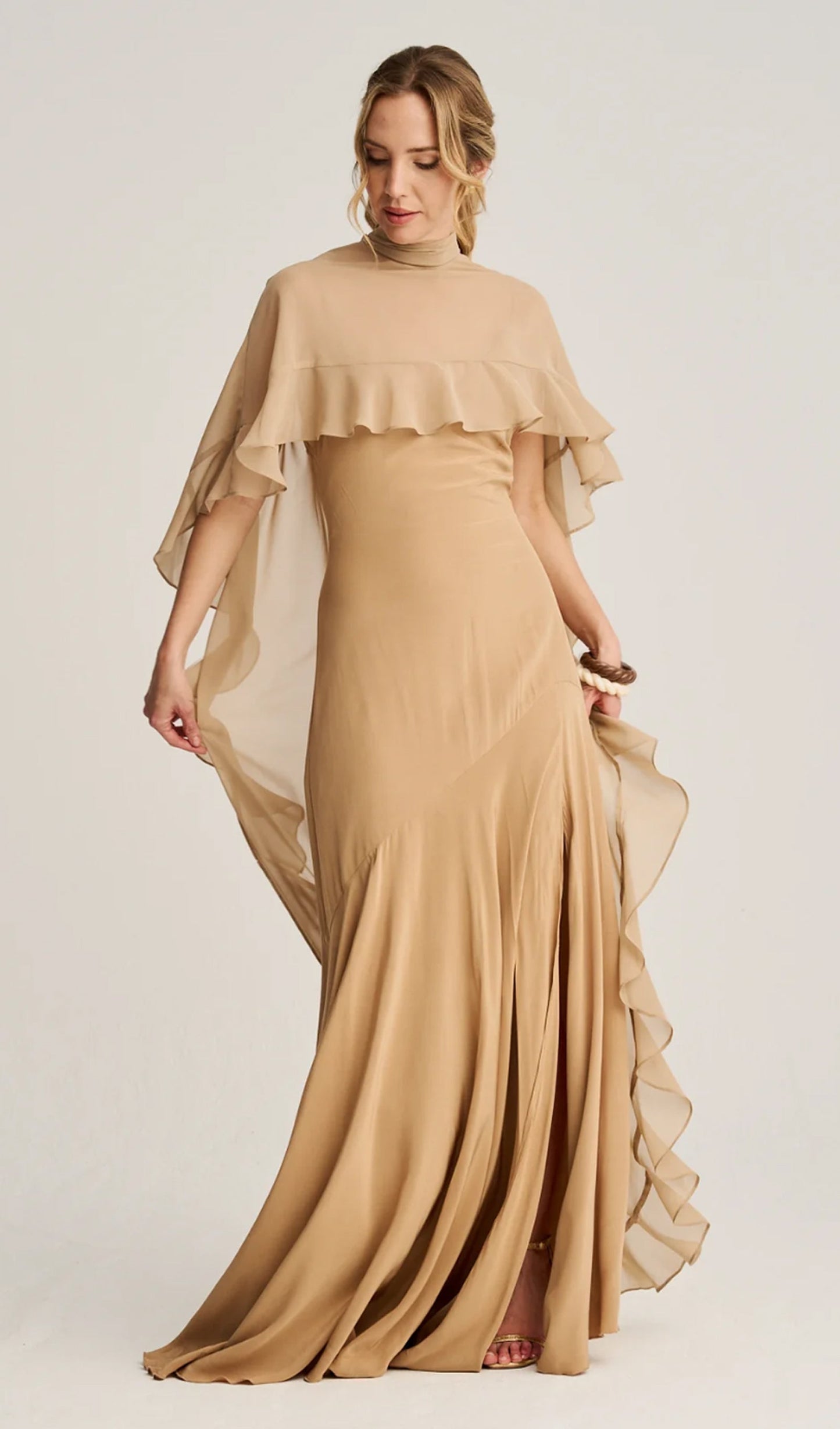 Bias-Cut Asymmetrical Maxi Dress