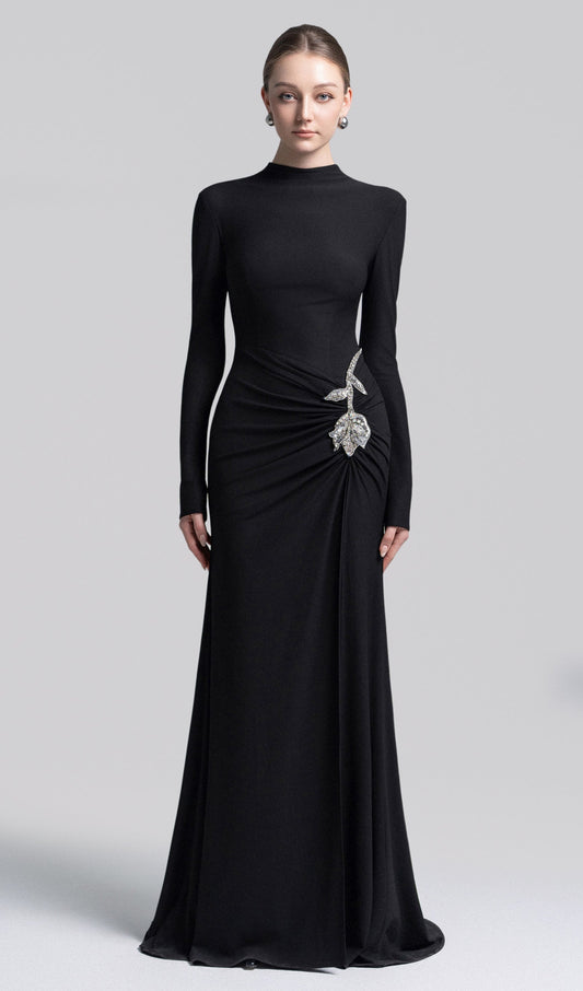 Bodice Mermaid Maxi Dress In Black
