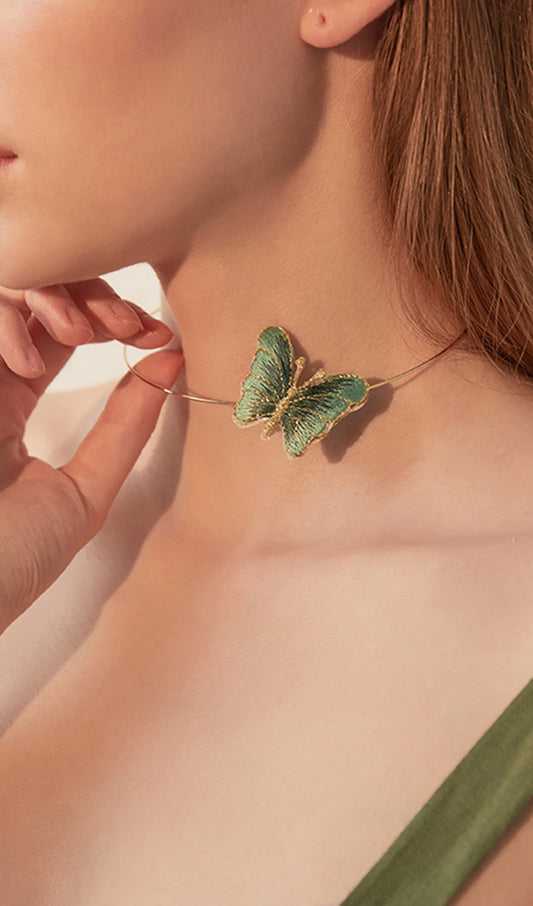 Butterfly Round Choker Necklace