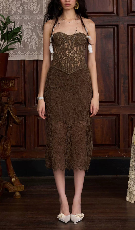 Chenille Lace Top & Skirt Set
