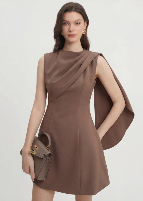 Diag Shoulder Gentle Mini Dress
