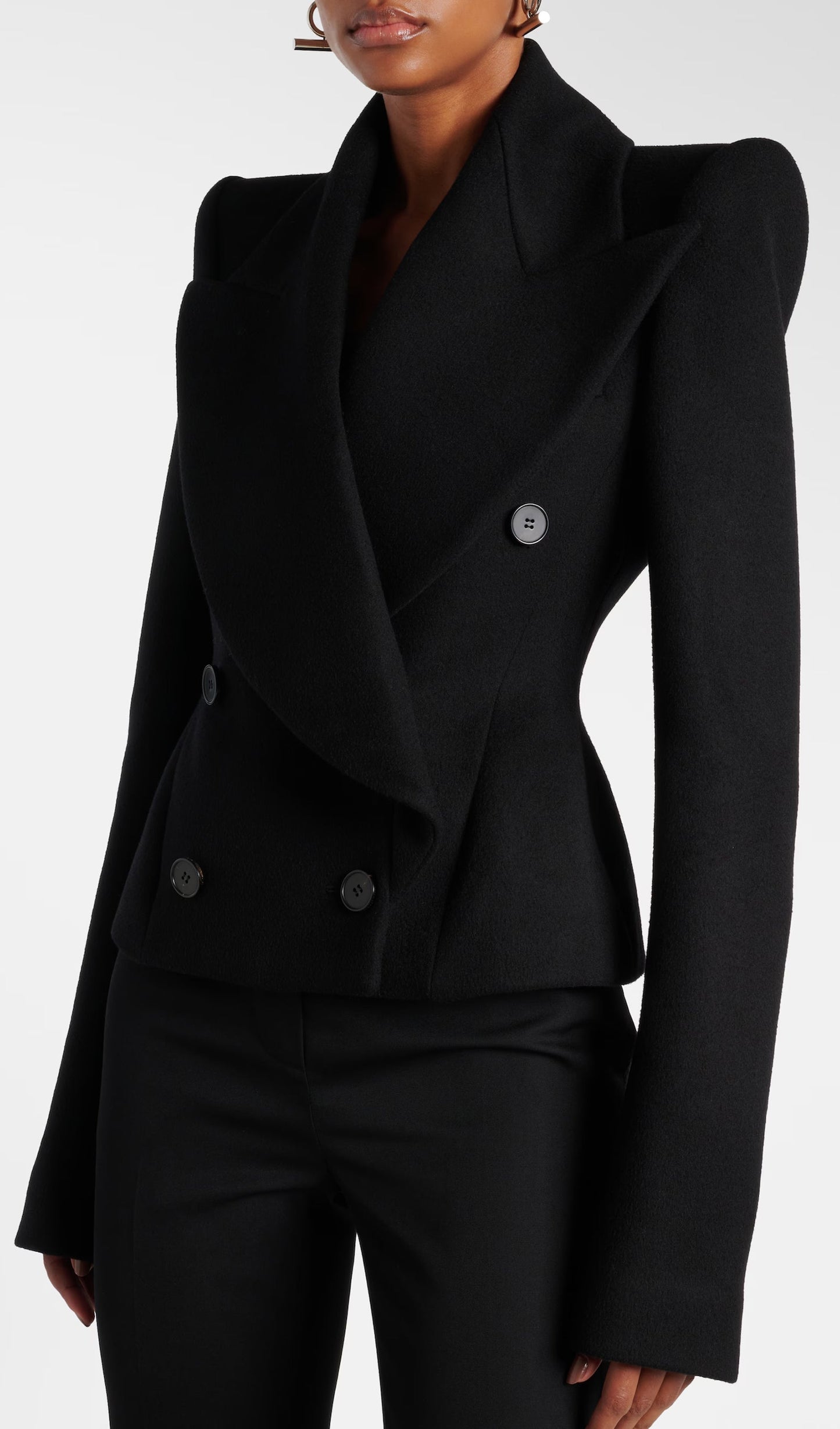 Double Breasted Wool And Cashmere Blazer