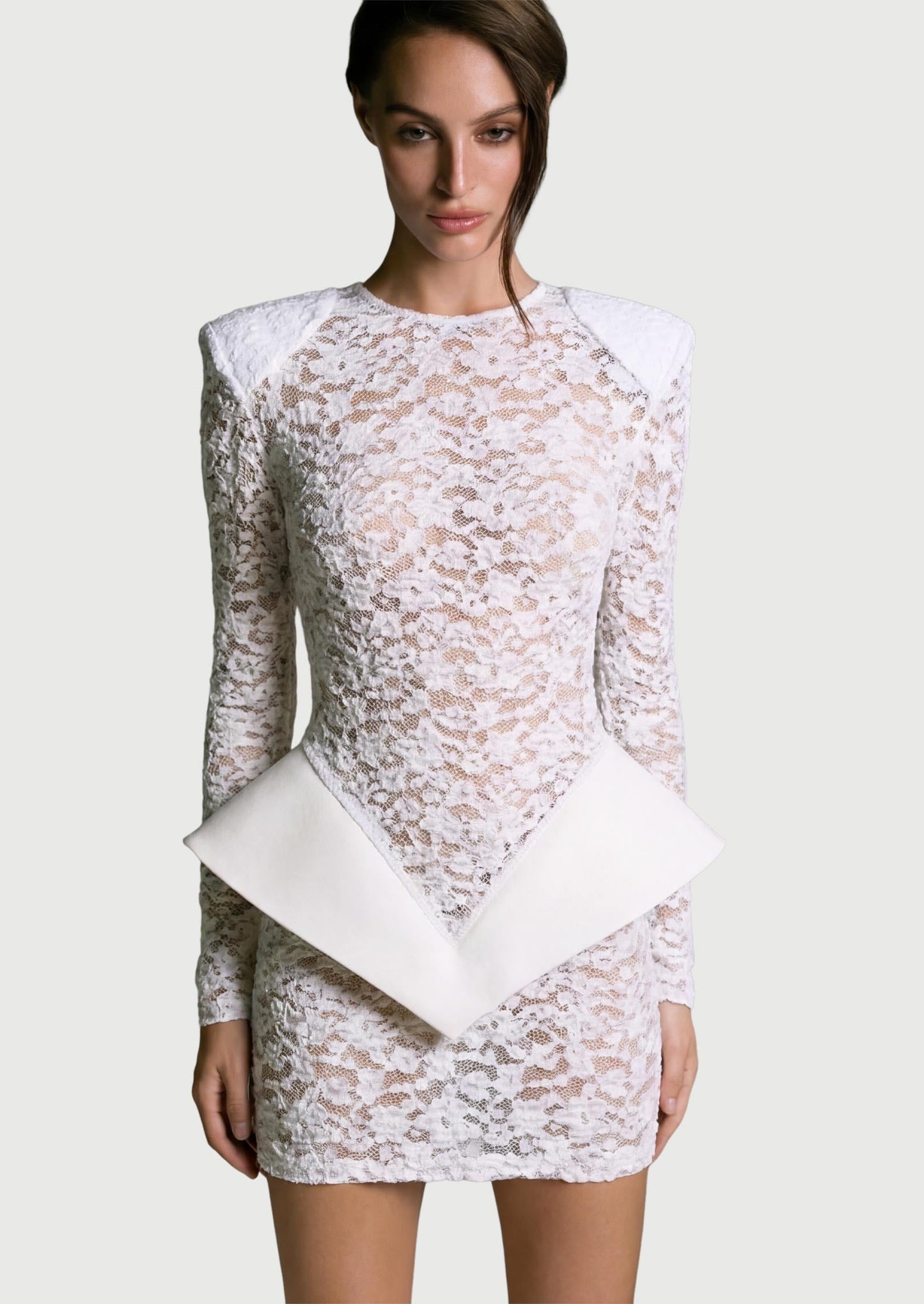 Eclat Sheer White Mini Dress