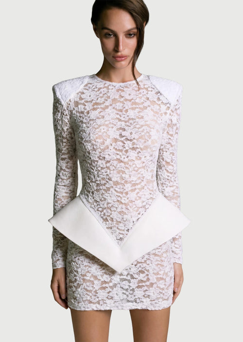 Eclat Sheer White Mini Dress