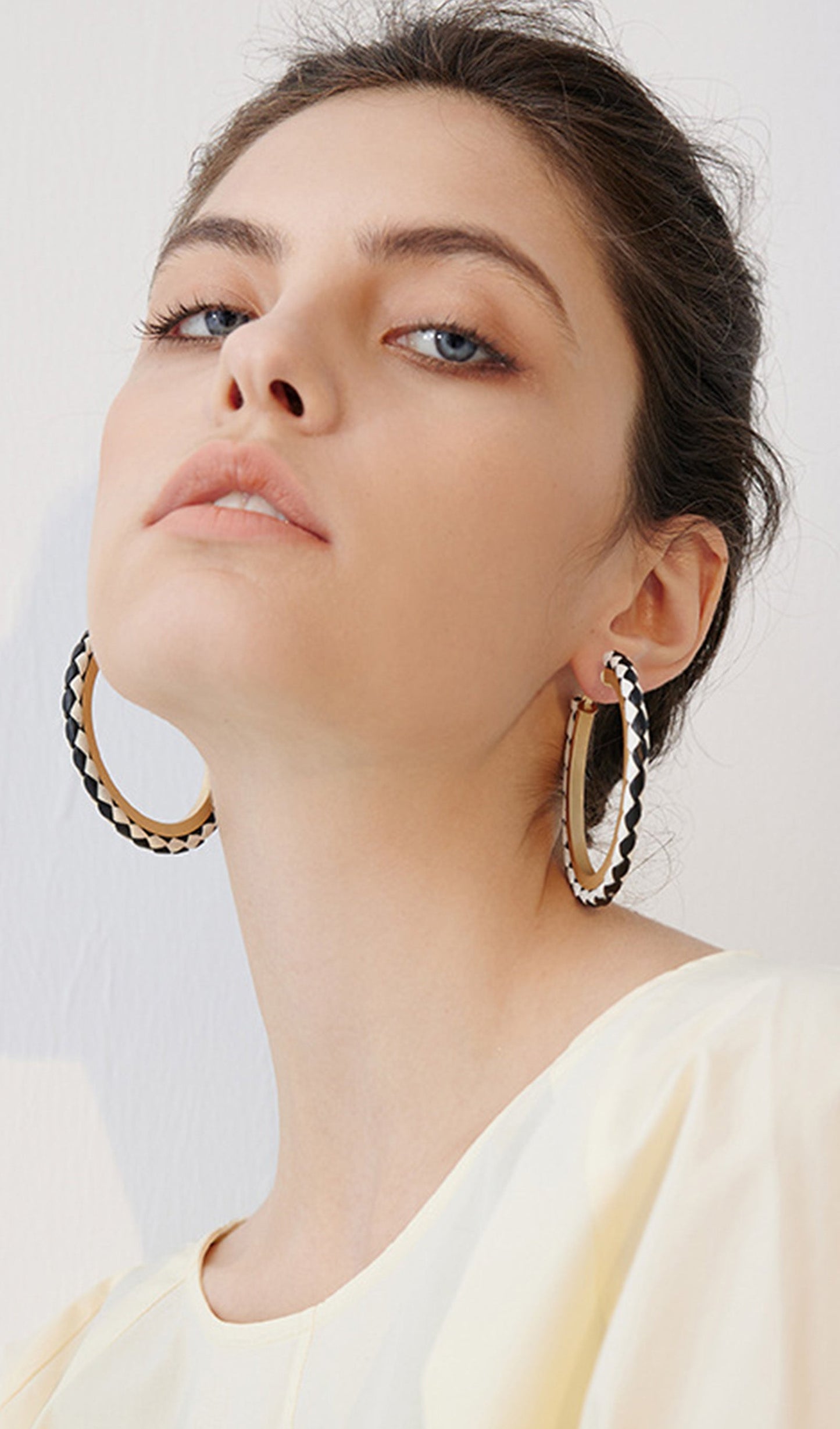 Faux Leather Round Hoop Earrings