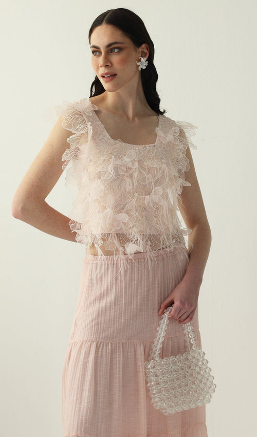 Feather Square Neck Vest Top