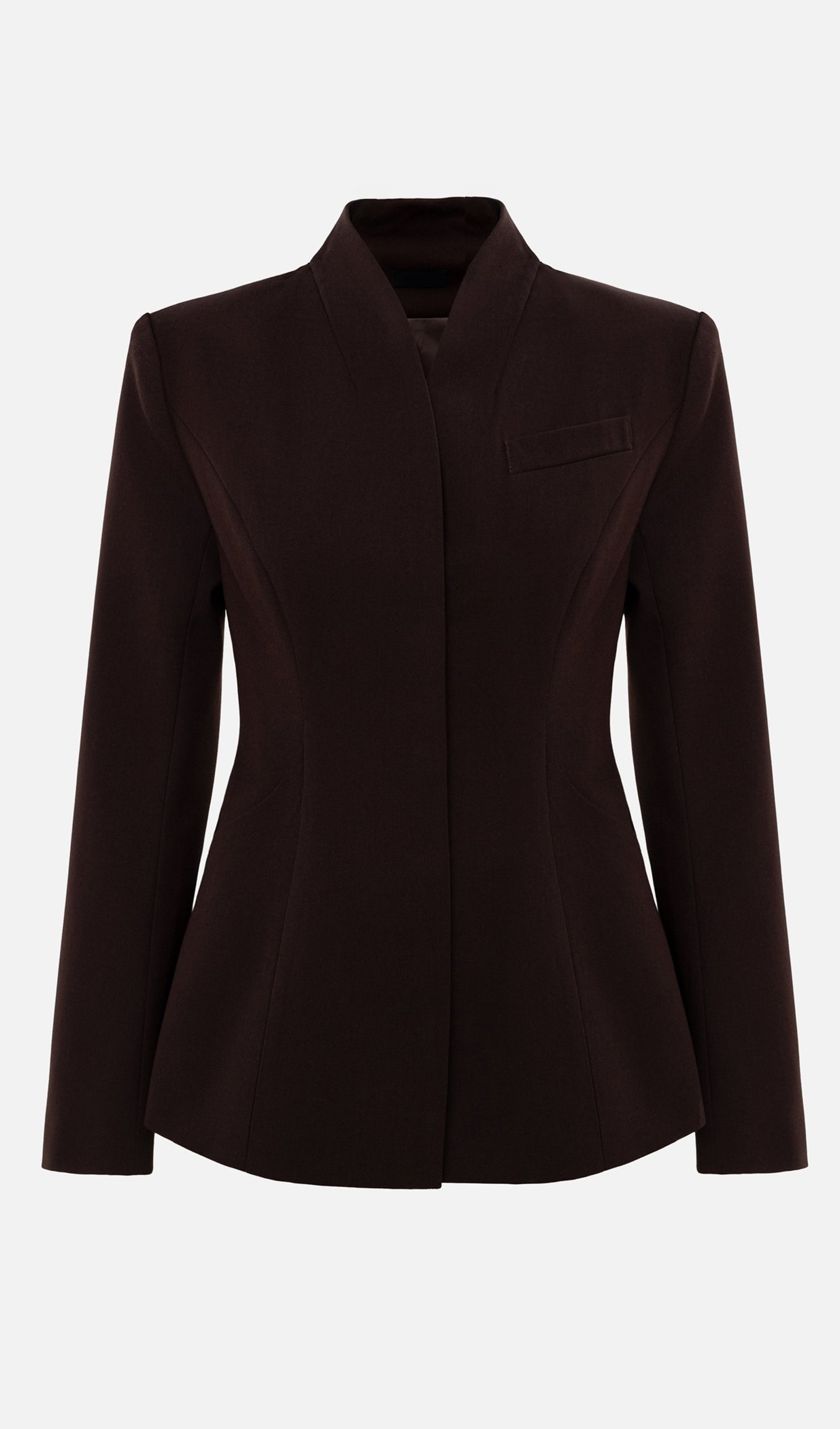 Fitted Jacket With High Collar & Maxi Pants