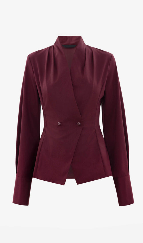 Fitted Wrap Blouse