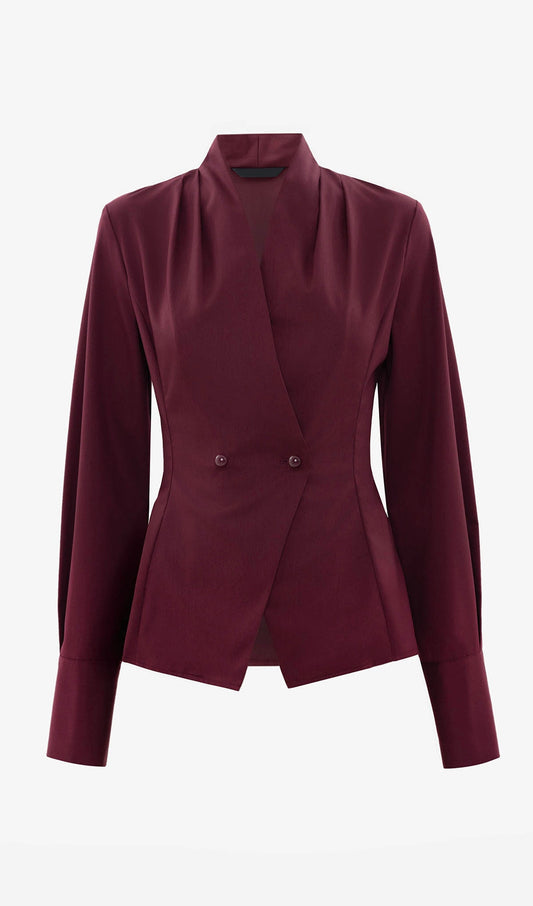 Fitted Wrap Blouse