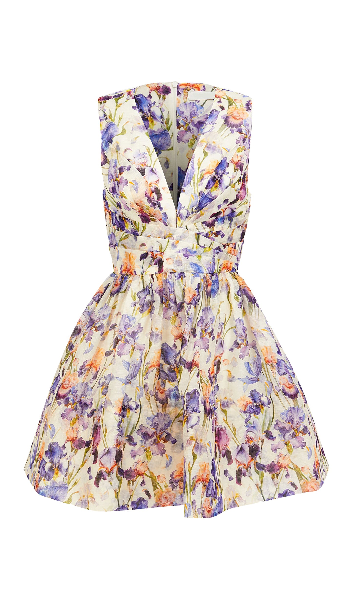 Floreal Print Linen And Silk Mini Dress