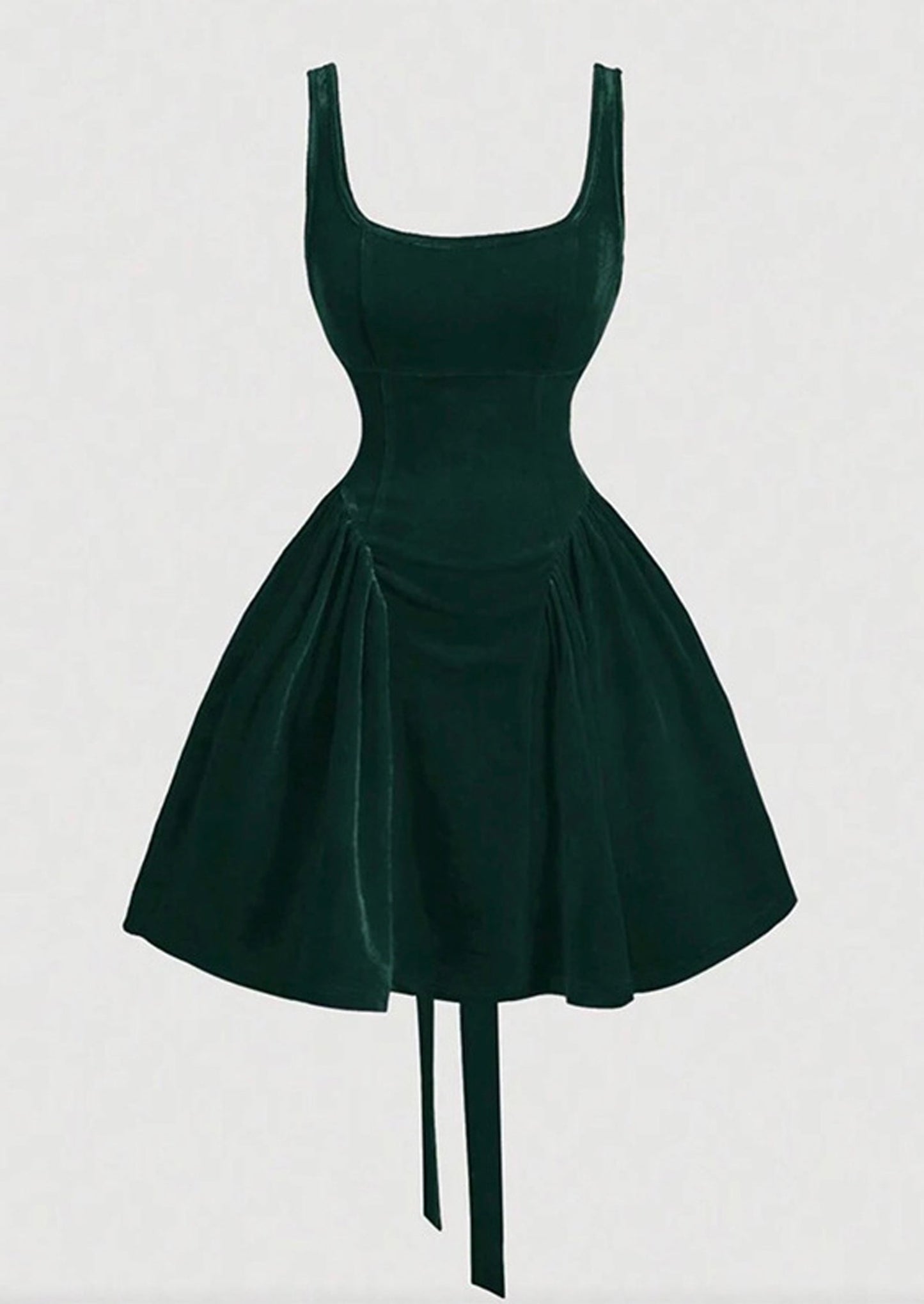 Velvet Square Neckline Backless Mini Dress