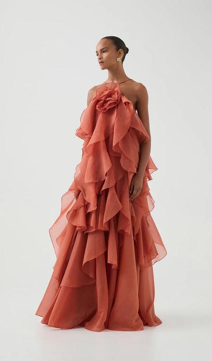 Halter Layered Maxi Dress