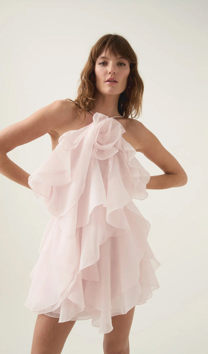Halter Layered Mini Dress