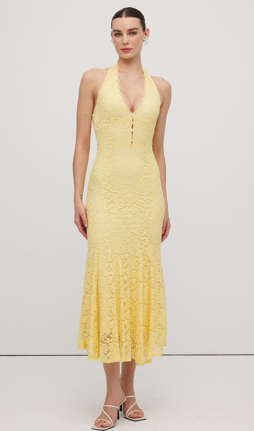 Halter Lace Midi Dress