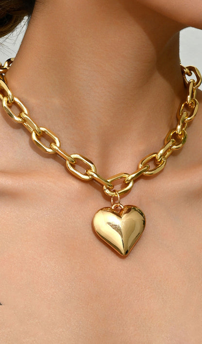 Heart Shaped Metal Necklace