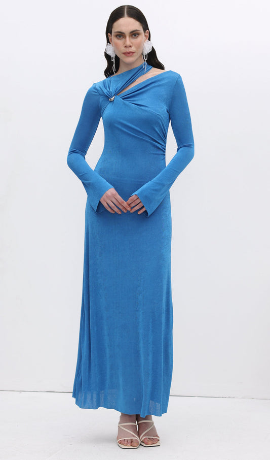 Hollow Out Metallic Decor Maxi Dress