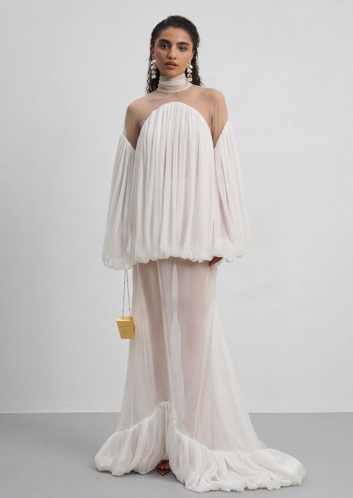 Jamine Chiffon Blouse & Midi Skirt Set