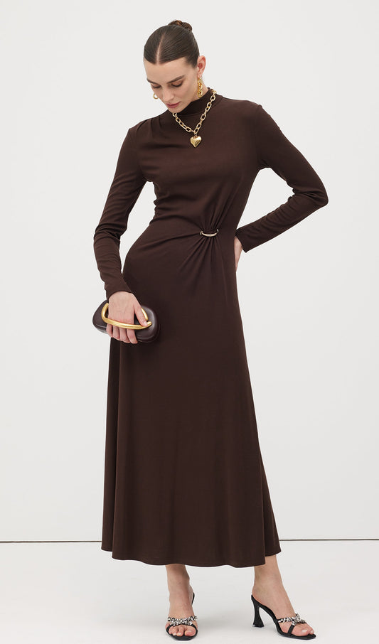 Jersey Metallic Decor Maxi Dress