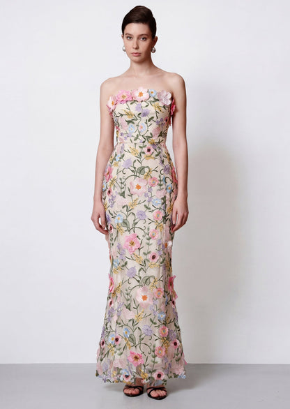 Juyce Strapless Maxi Dress In Floral