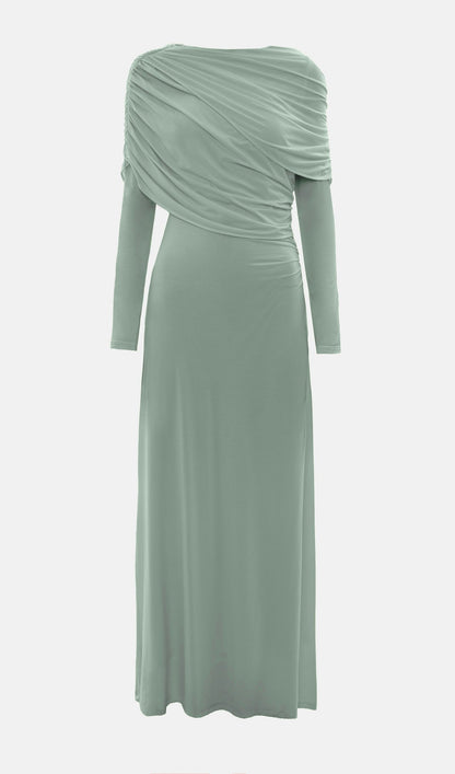 Knitted Maxi Dress With Pleats