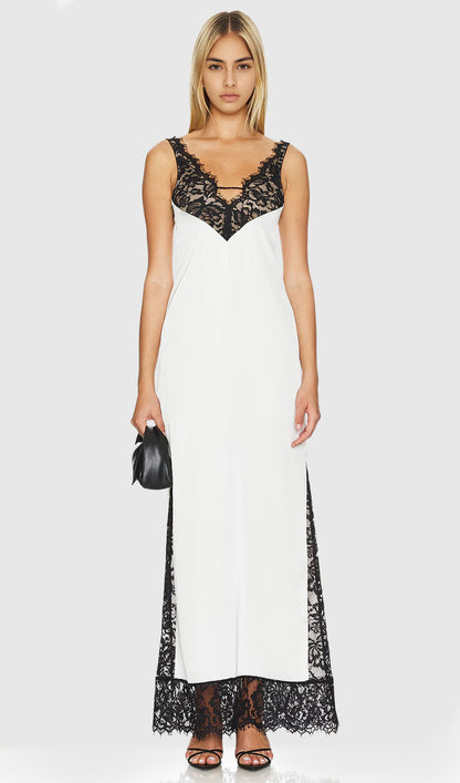 Lace Deep V Maxi Dress