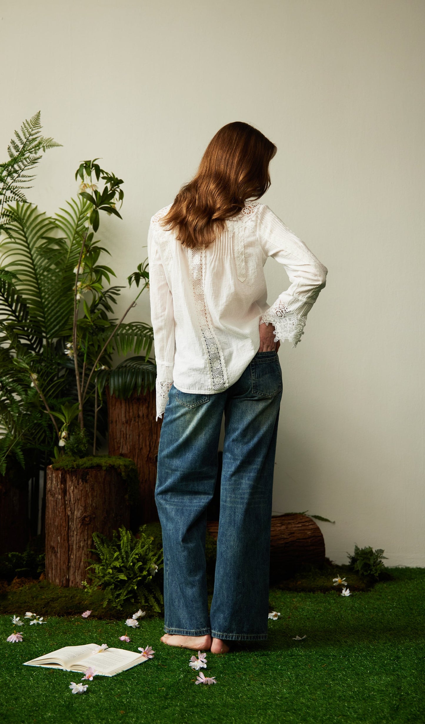 Lace Hollow Out  Blouse Top