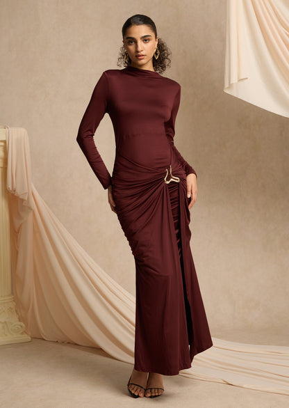 Layali Rose Draping Maxi Dress